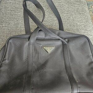 Like new Clean black vinyl modella black large makeup accessories bag  Pocket